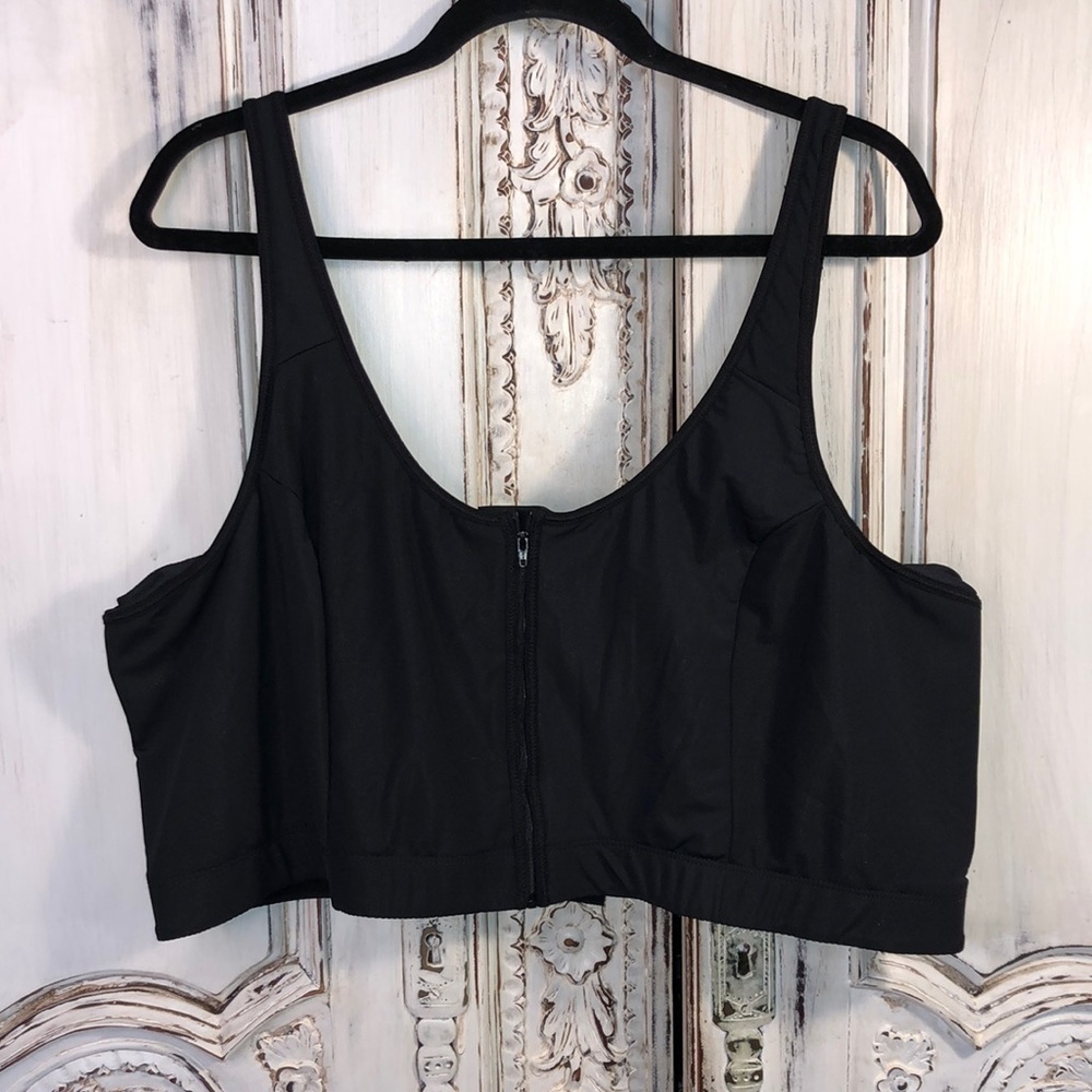 Bellisse Exclusively by Jobst Black Front Zip Full Coverage Sports Bra Size 48DD